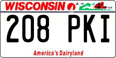 WI license plate 208PKI