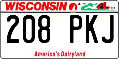 WI license plate 208PKJ