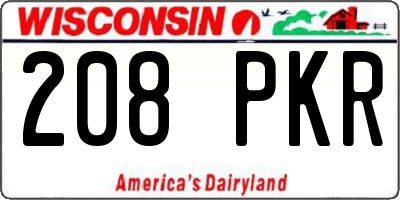 WI license plate 208PKR