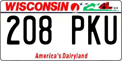 WI license plate 208PKU