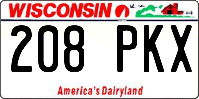 WI license plate 208PKX