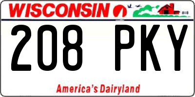 WI license plate 208PKY