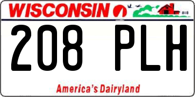WI license plate 208PLH