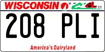 WI license plate 208PLI