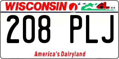 WI license plate 208PLJ