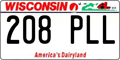 WI license plate 208PLL