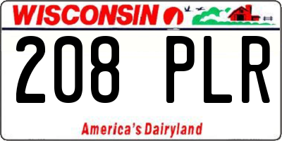 WI license plate 208PLR