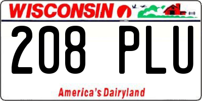 WI license plate 208PLU