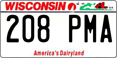 WI license plate 208PMA