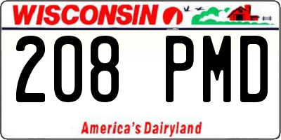 WI license plate 208PMD