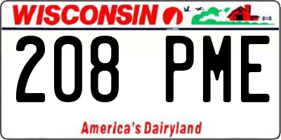 WI license plate 208PME