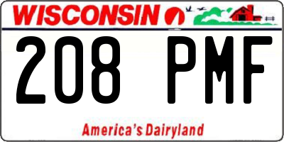 WI license plate 208PMF