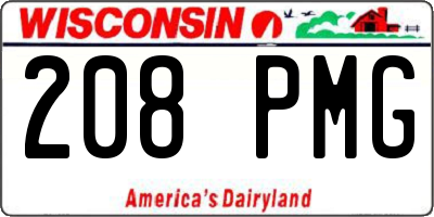 WI license plate 208PMG