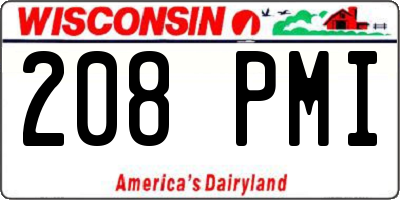 WI license plate 208PMI