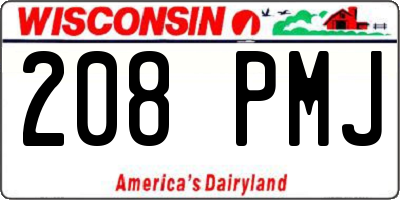 WI license plate 208PMJ
