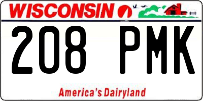 WI license plate 208PMK