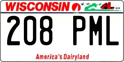 WI license plate 208PML
