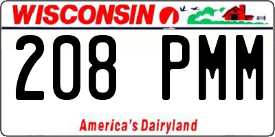 WI license plate 208PMM