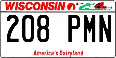 WI license plate 208PMN