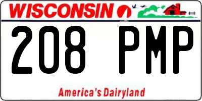 WI license plate 208PMP