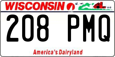 WI license plate 208PMQ