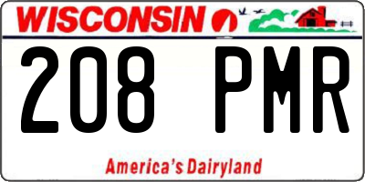 WI license plate 208PMR