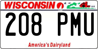 WI license plate 208PMU