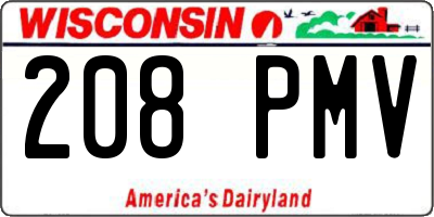 WI license plate 208PMV