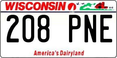 WI license plate 208PNE
