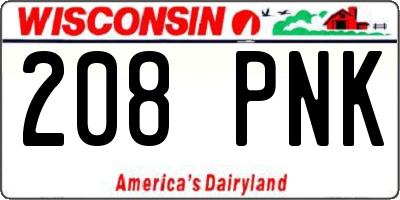 WI license plate 208PNK