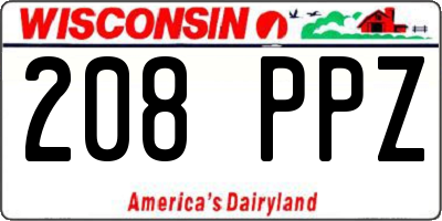 WI license plate 208PPZ
