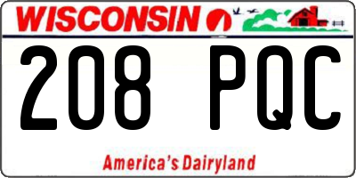 WI license plate 208PQC