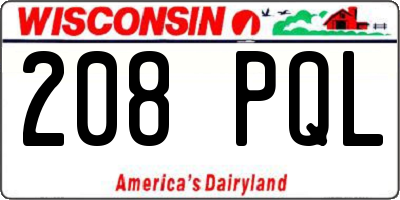 WI license plate 208PQL