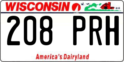 WI license plate 208PRH