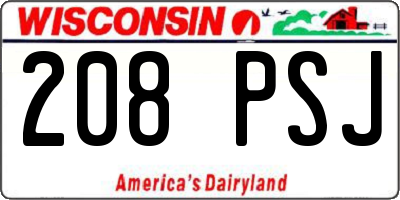 WI license plate 208PSJ