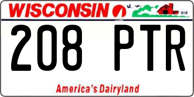 WI license plate 208PTR