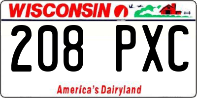 WI license plate 208PXC