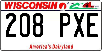 WI license plate 208PXE