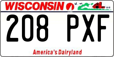 WI license plate 208PXF