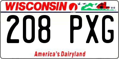WI license plate 208PXG