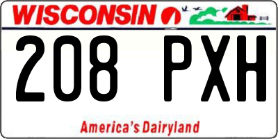 WI license plate 208PXH