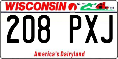 WI license plate 208PXJ