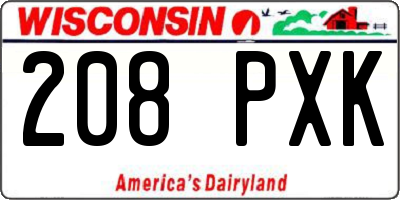 WI license plate 208PXK