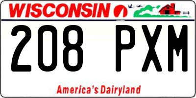 WI license plate 208PXM