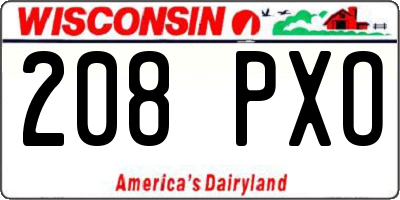 WI license plate 208PXO