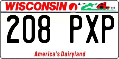 WI license plate 208PXP