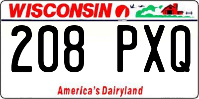 WI license plate 208PXQ