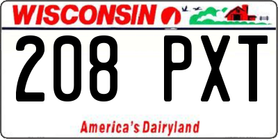 WI license plate 208PXT