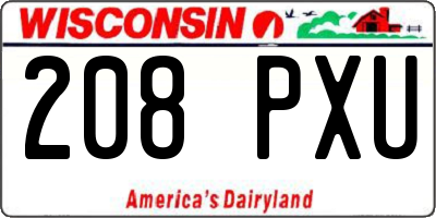 WI license plate 208PXU
