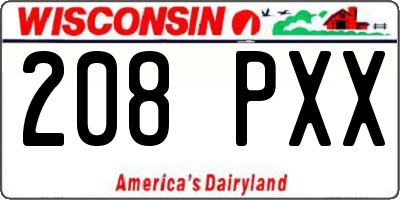 WI license plate 208PXX